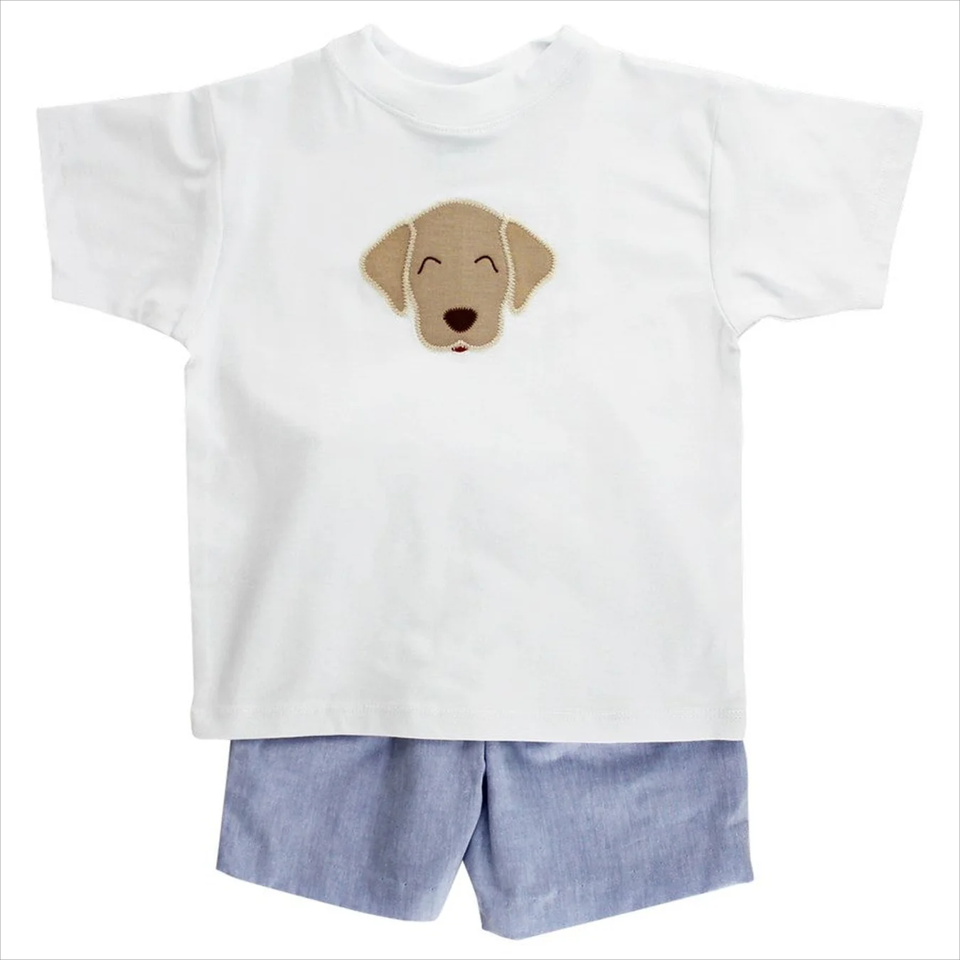 Moq 3 Pre-order BSSO0695 Baby Boy Short Sleeves Dog Shirt Shorts Set