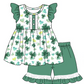 Baby Boy Girl Short Sleeves St. Patrick's Day Leaf Heart Sibling Matching Dress Romper Blue Clothes Set Moq 5 Each style