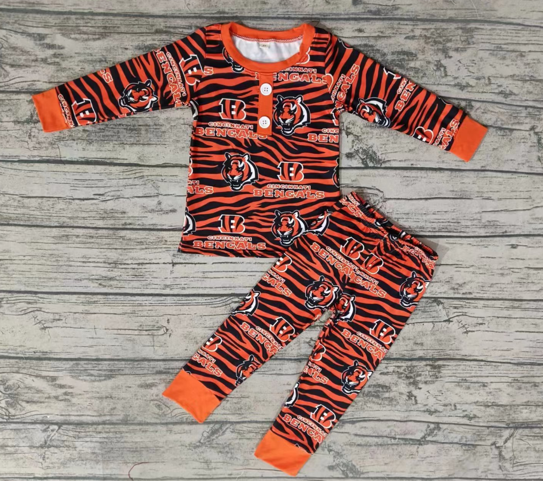 Baby Boy Long Sleeves Tiger Shirt Pants Pajamas Team Outfit Moq 5