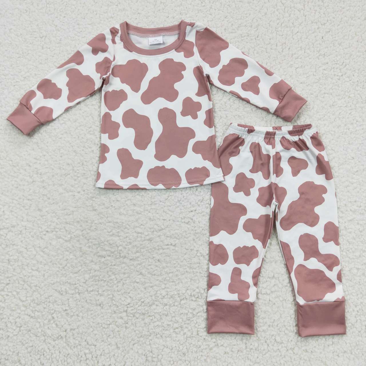 GLP0448 Baby Kids Western Long Sleeves Shirt Pants Cow Print Outfit Pajamas