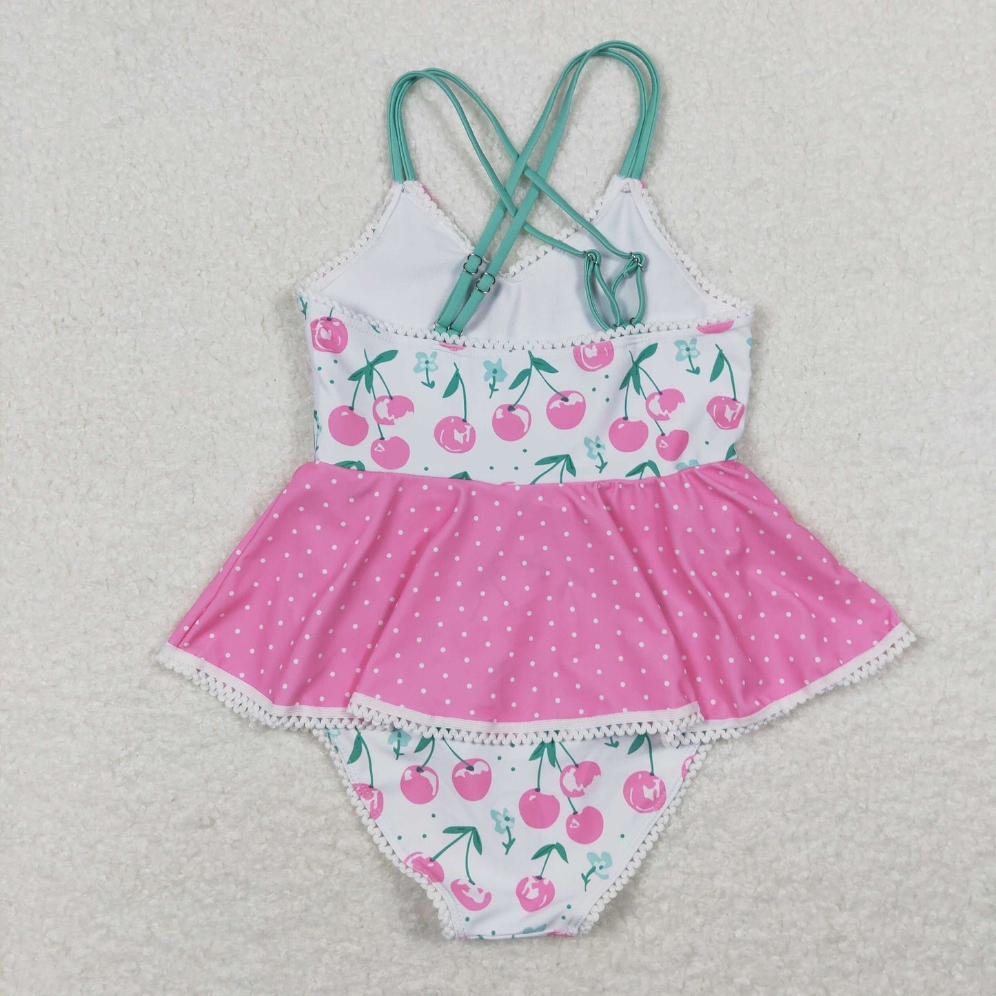 Baby Girl Sleeveless Cherry One Piece Swimsuit