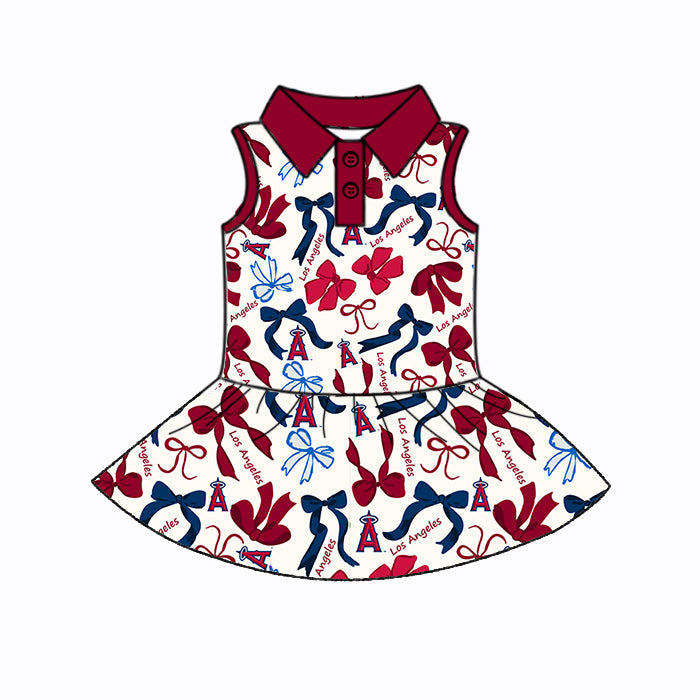 ( Moq 5 each style ) Baby Girl Team A Bows Sibling Dress Set 5.17