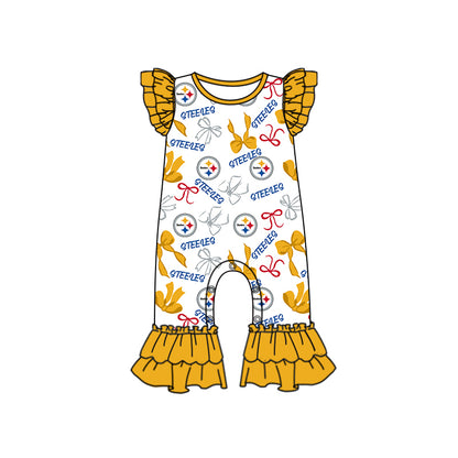 ( Moq 5 each style ) Baby Girl Toddler Stars Team Bows Sibling Romper Dress Set 7.12