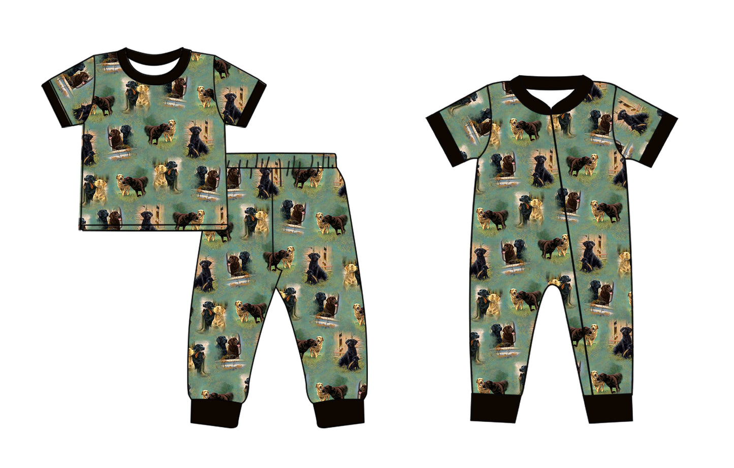 Baby Boy Short Sleeves Dogs Sibling Romper Clothes Set ( Moq 5 Each Design )11.27
