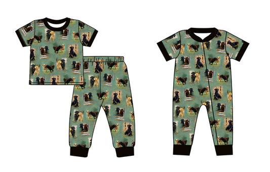 Baby Boy Short Sleeves Dogs Sibling Romper Clothes Set ( Moq 5 Each Design )11.27
