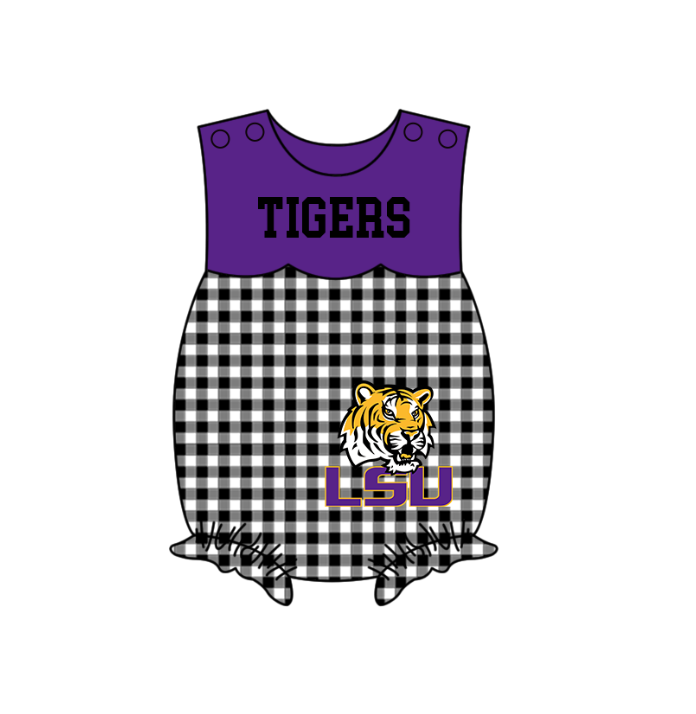 ( Moq 5 Each Style ) Baby Boys Girls Kids Tiger Plaid Team Sibling Rompers Dress Sets