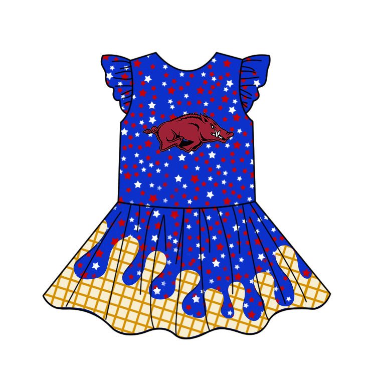 ( Moq 5 each style ) Baby Boy Girl Team Pig Blue Sibling Dress Shorts Skirt 5.8