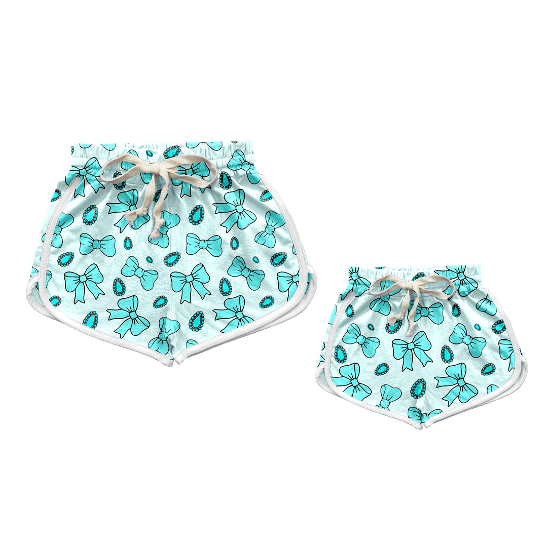 Baby Girl Toddler Adult Women Bows Sibling Family Shorts ( Moq 5 Each Style )