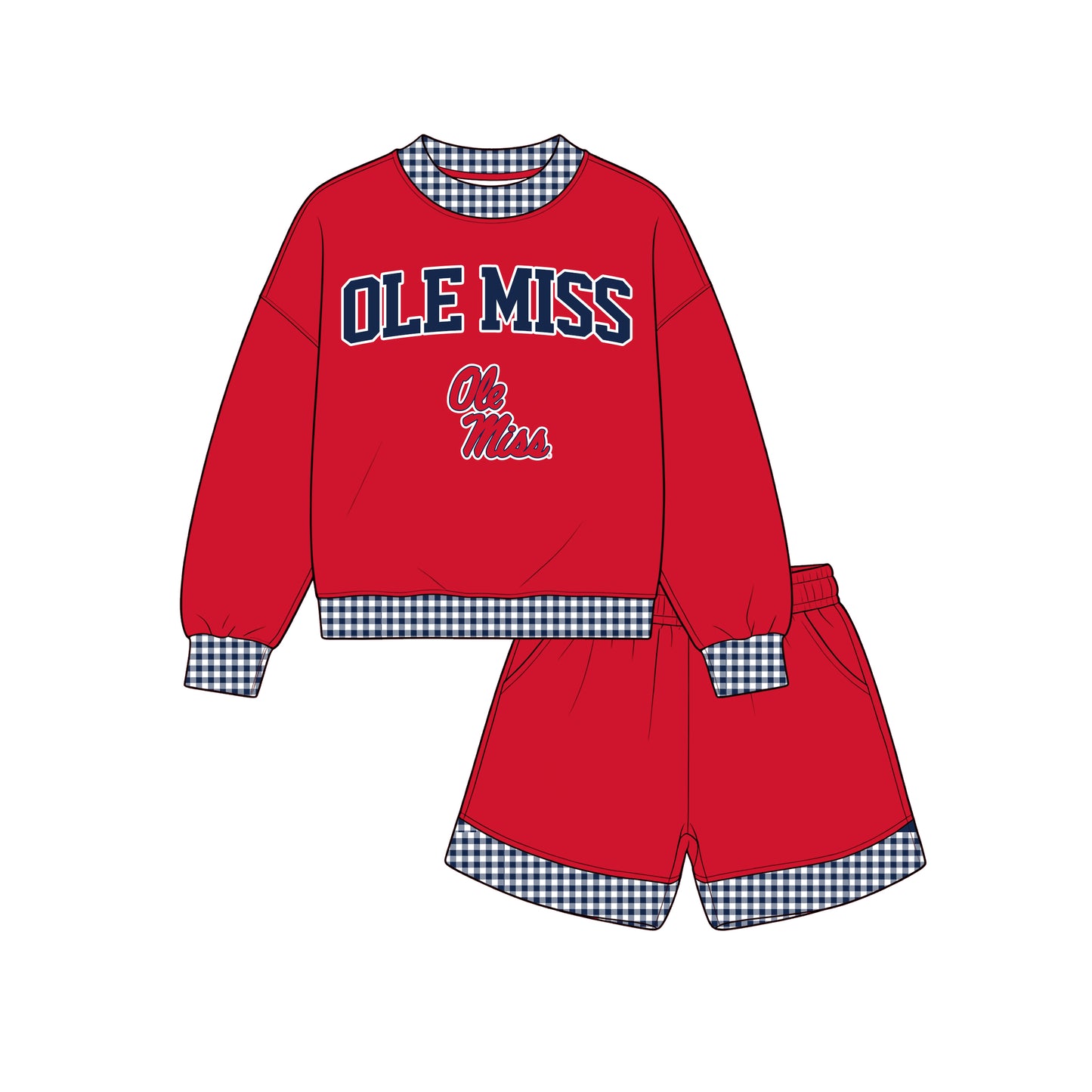 ( Moq 5 ) Baby Girls Kids Long Sleeves Shirt Shorts Team Set Clothes