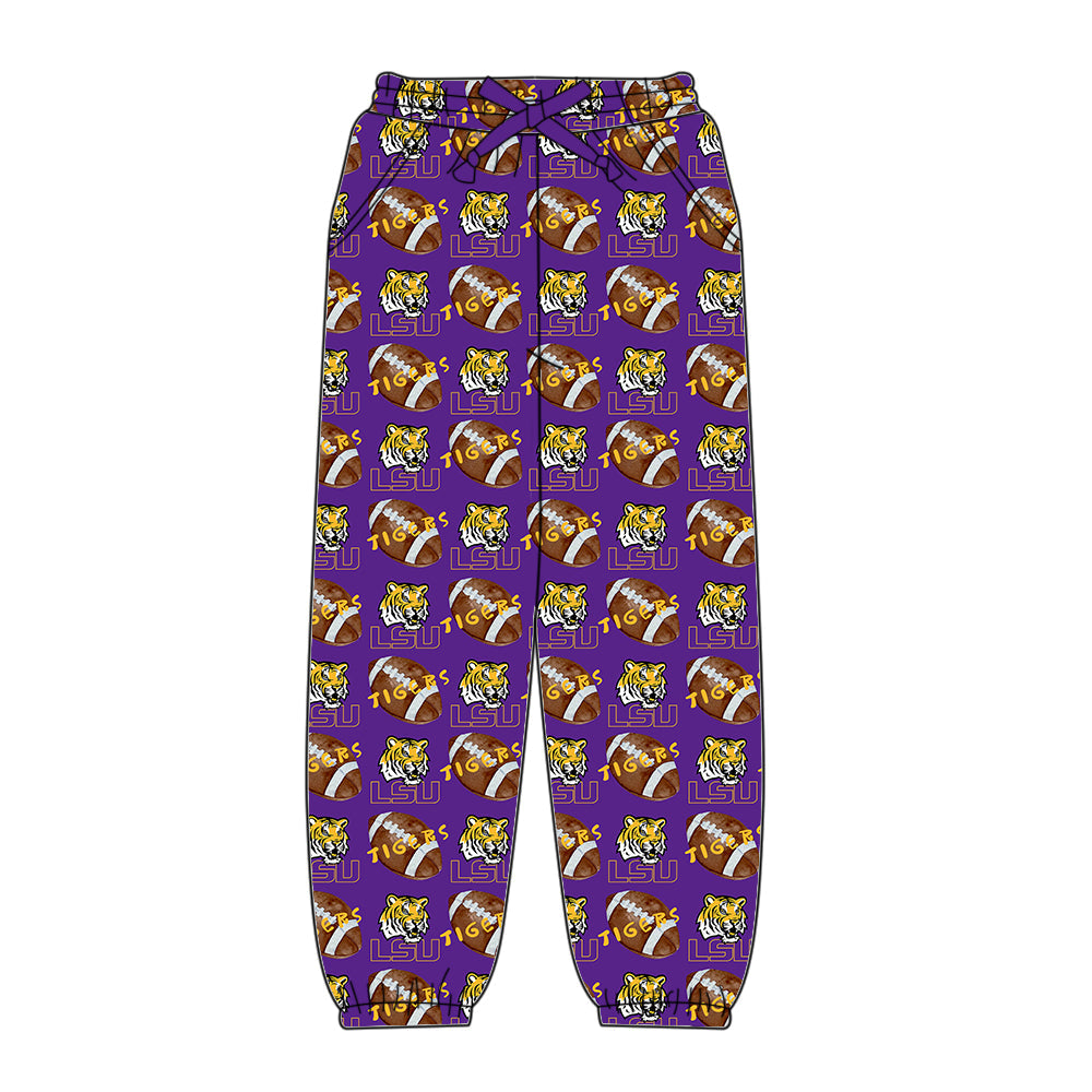 ( Moq 5 each style ) Baby Boy Girl Team Tigers Sibling Purple Pants Dress Set 8.20