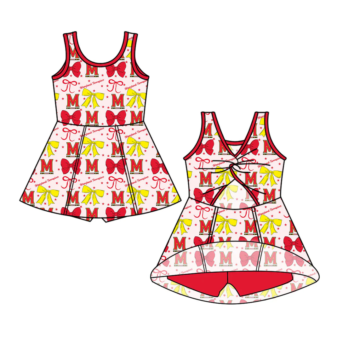 ( Moq 5 each style ) Baby Girl Toddler M Team Bows Sibling Dress Set 6.26