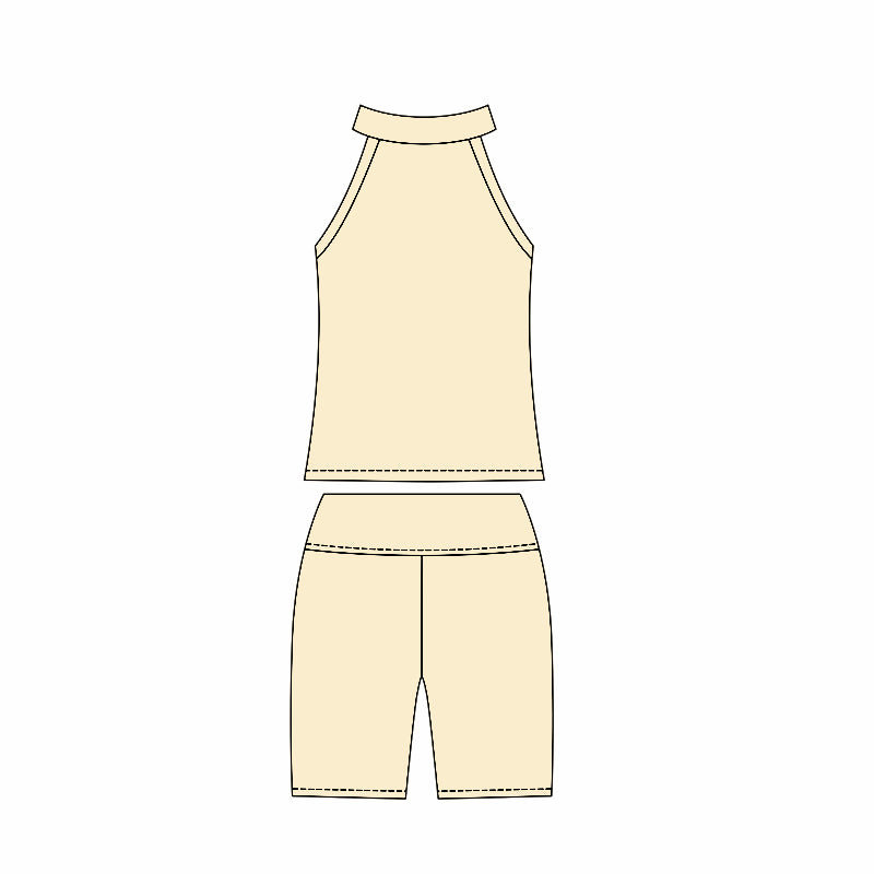 ( Moq 10 ) Baby Girl Sleeveless Activity Wear Vest Tops Biking Shorts Yoga Set