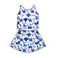 ( Moq 5 Each Style ) Baby Girls Kids Blue Bows Sibling Team Shorts Dresses Set