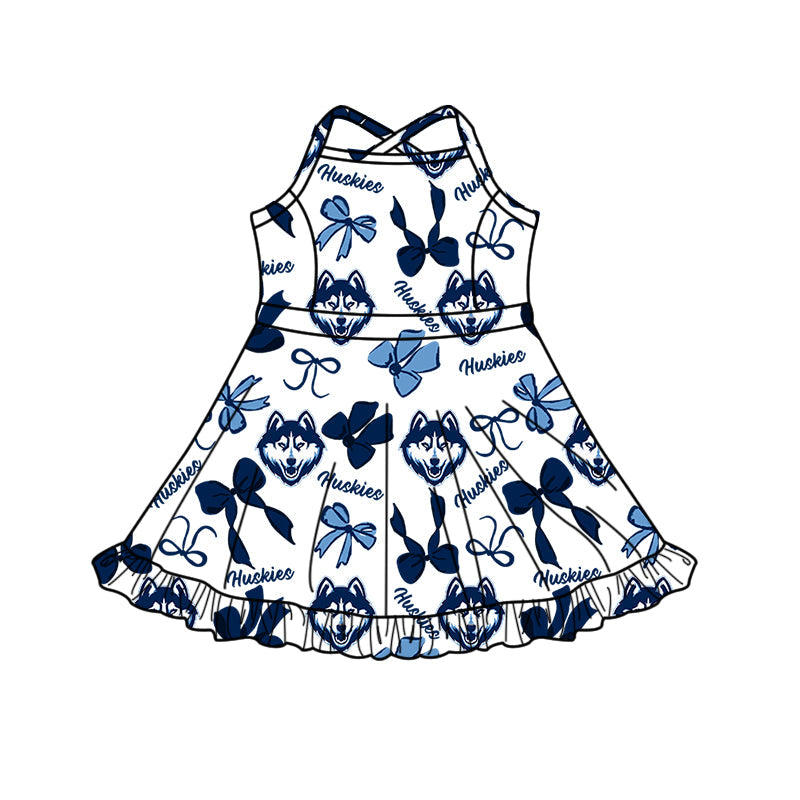 ( Moq 5 each style ) Baby Boy Girl Team Sibling Shirt Bows Cheer Dress Set 8.16