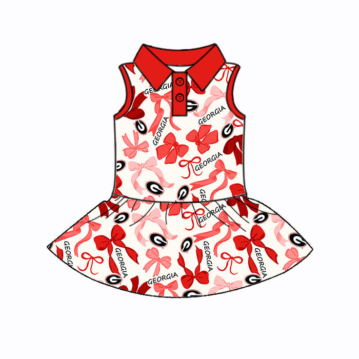 ( Moq 5 each style ) Baby Girl Team G Bows Sibling Dress Set 5.14