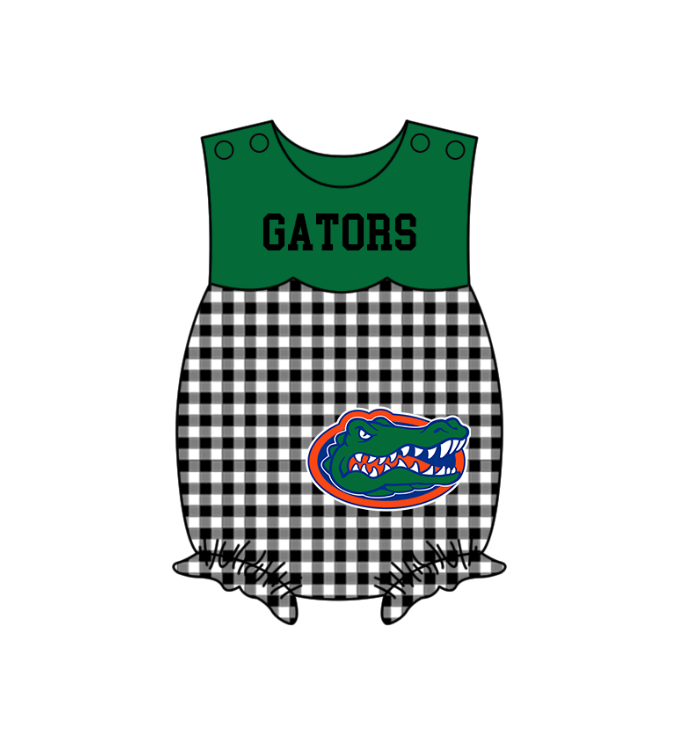 ( Moq 5 Each Style ) Baby Boys Girls Kids Plaid Team Sibling Green Rompers Dress Sets