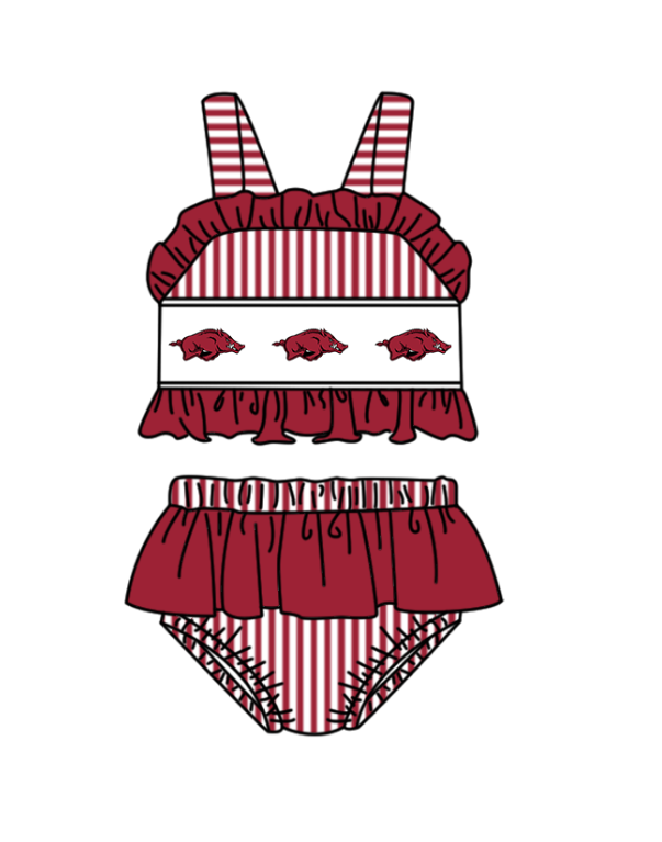 ( Moq 5 Each Style ) Baby Boys Girls Pigs Sibling Team Sets Swimsuits Football Clothes