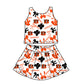 ( Moq 5 each style ) Baby Girl Toddler B Team Orange Bows Sibling Skort Dress Set 6.11