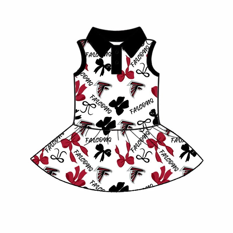 ( Moq 5 each style ) Baby Girl Toddler Team Bird Bows Sibling Skort Dress Set 6.5