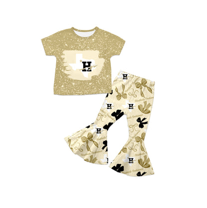 ( Moq 5 each style ) Baby Boy Girl Toddler H Team Bows Sibling Dress Set