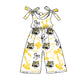 ( Moq 5 each style ) Baby Boy Girl Team Cheer Sibling Shirt Tiger Yellow Bows Jumpsuit Dress Set 7.30