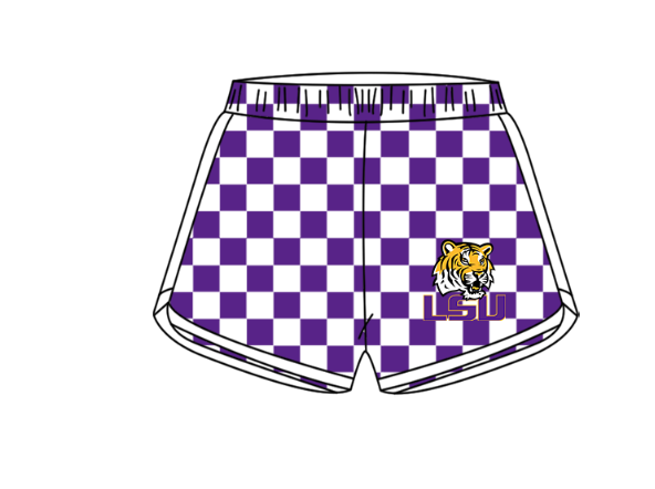 ( Moq 5 Each Style ) Baby Boys Girls Toddler Plaid Sibling Shorts Sets Team Purple Clothing