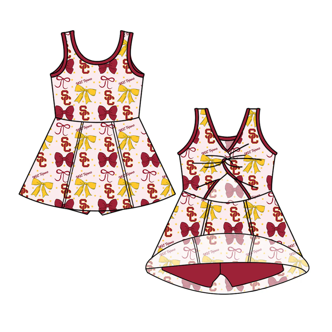 ( Moq 5 each style ) Baby Girl Toddler SC Team Bows Sibling Dress Set 6.25