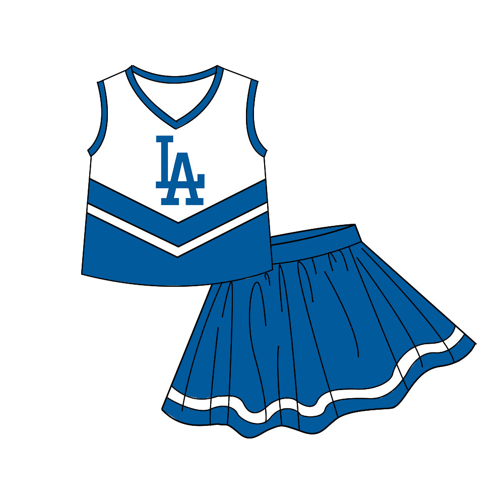 ( Moq 5 Each Style ) Baby Boys Girls Kids Sibling Shirts Sets Baseball Blue Clothes