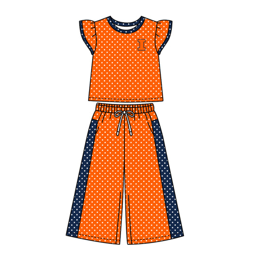 ( Moq 5 ) Baby Girls Kids Short Sleeves Shirt Pants Team Set Clothes