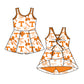 ( Moq 5 Each Style ) Baby Girls Kids Orange Bows Sibling Team Shorts Dresses Set