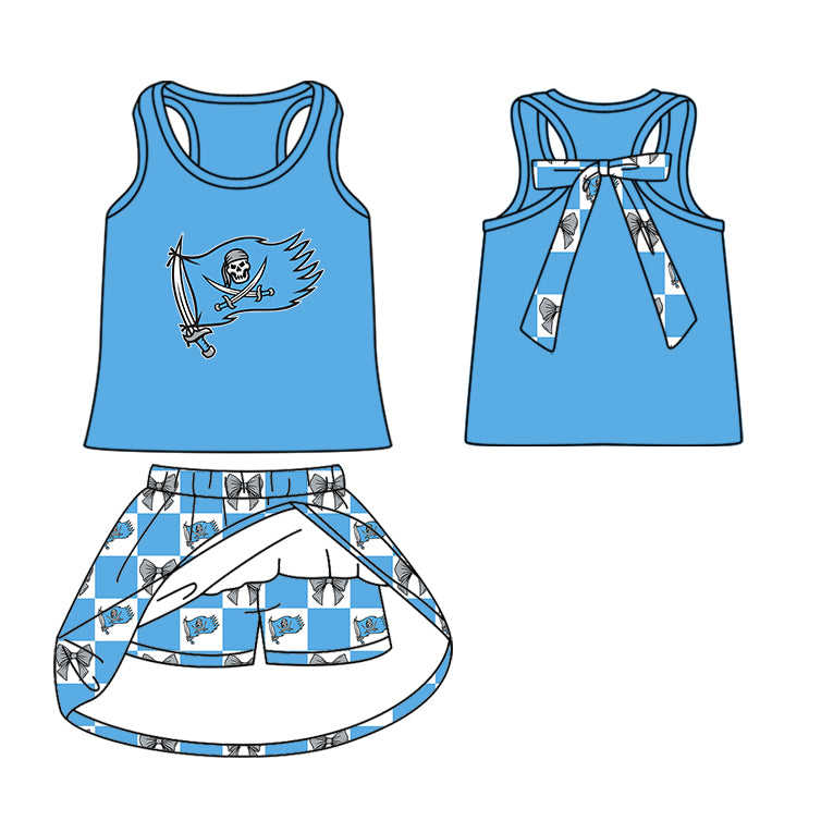 ( Moq 5 Each Style ) Baby Boys Girls Toddler Bows Team Sibling Shorts Dress Shirt Blue Set Clothes