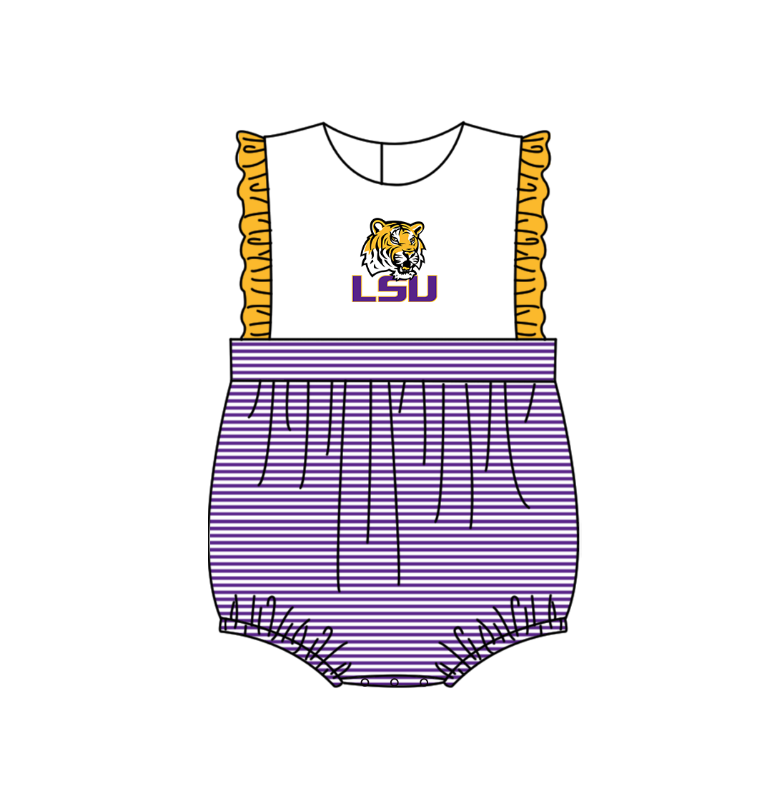 ( Moq 5 Each Style ) Baby Boys Girls Kids Purple Stripes Team Sibling Rompers Sets