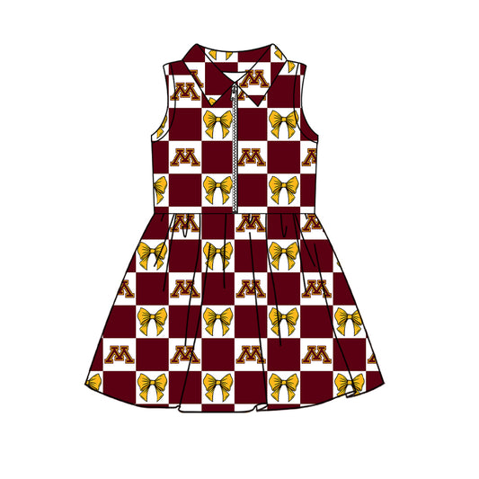 ( Moq 5 ) Custom Baby Girls Kids Sleeveless Shorts Knee Length Team Zipper Dress Cheer Clothes