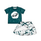 ( Moq 5 each style ) Baby Girl Toddler Team Green Bows Sibling Skort Dress Set 6.9