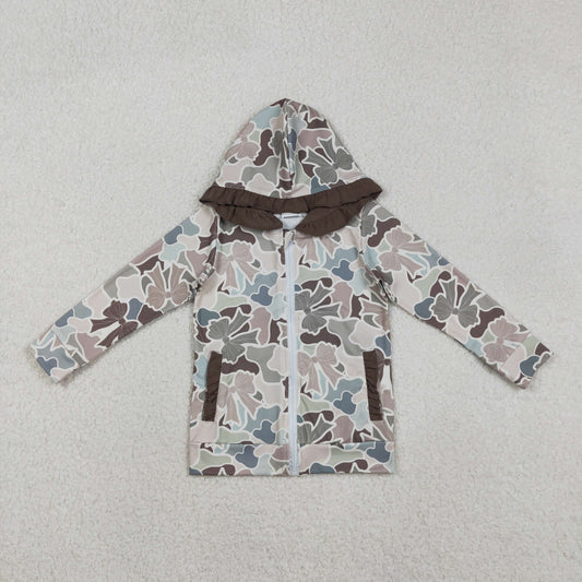 Baby Girls Kids Dogs Ducks Deer Camo Zipper Hoodie Pockets Hunting Cardigan Tops RTS