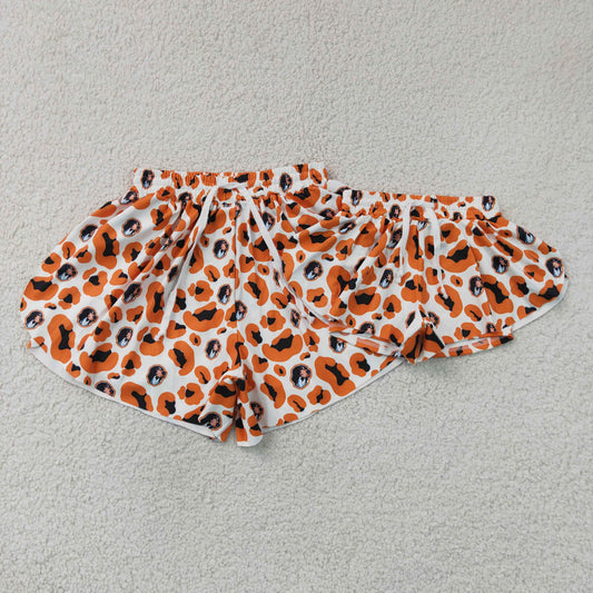 Sibling Baby Girls Adult Women Orange Leopard Dogs Team Yoga Active Ruffle Shorts Bottom RTS