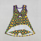 Baby Girls Kids Sleeveless Mardi Gras Checked Yoga Shorts Knee Length Dress RTS