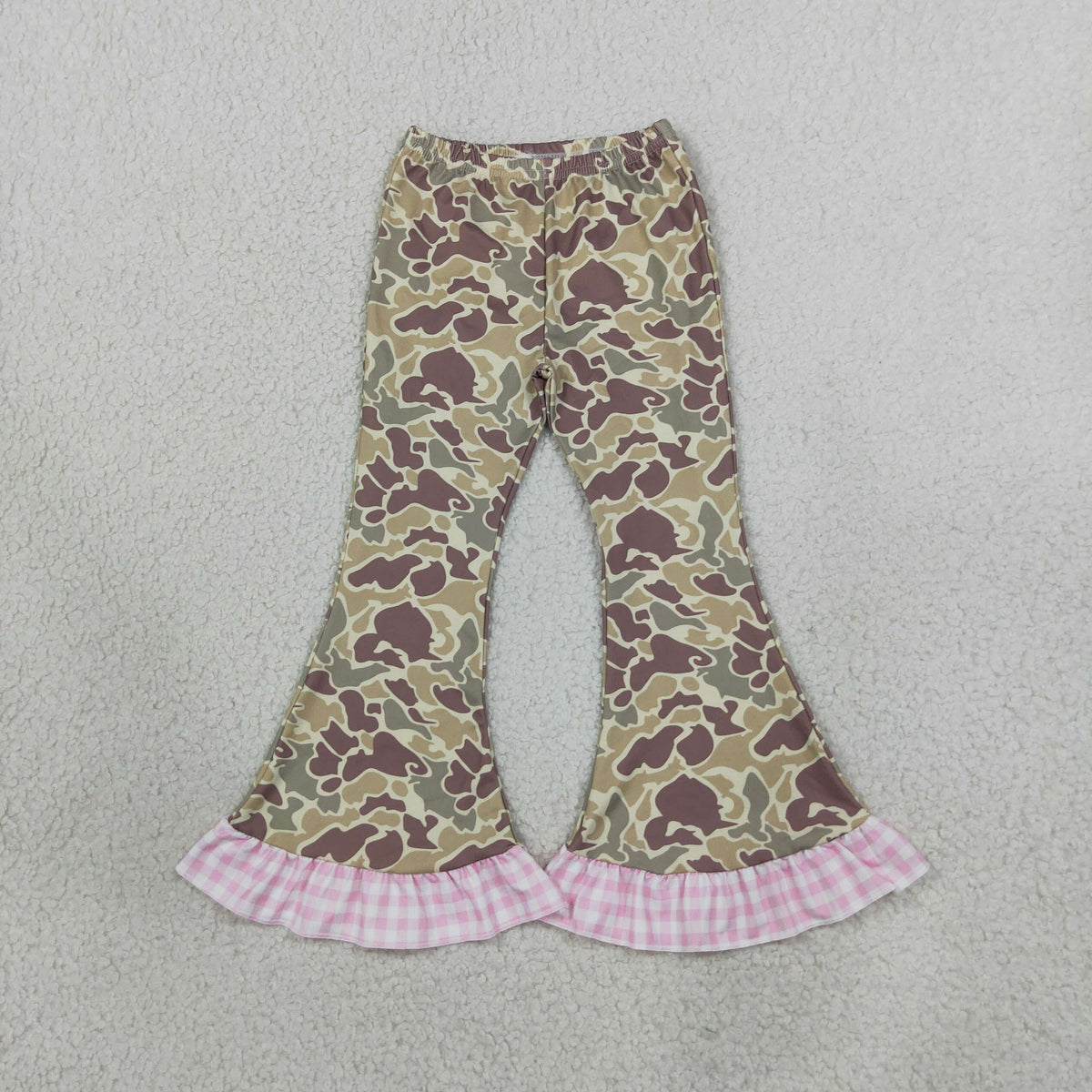 Baby Girls Kids Plaid Bell Pants Bottoms Camo Clothes RTS