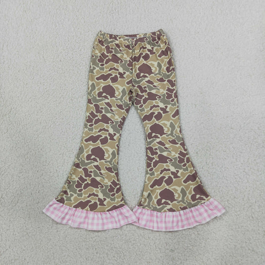 Baby Girls Kids Plaid Bell Pants Bottoms Camo Clothes RTS