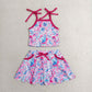 Baby Girls Kids Straps Colorful Tops Pockets Skirt Shorts Yoga Set RTS