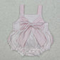 Baby Girl Infant Straps Pink Dots Bows Straps Bubble Romper