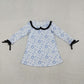 Girls Kids Long Sleeves Snowman Christmas Blue Knee Length Dress RTS