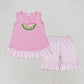 Baby Girl Sleeveless Embroidery Watermelon Pink Sibling Dress Set RTS