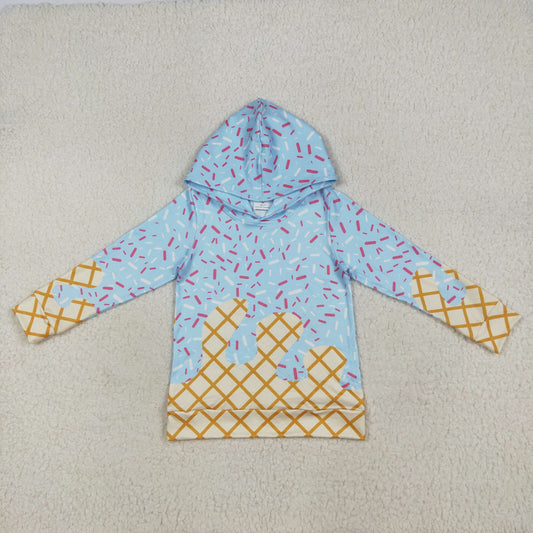 Baby Kids Toddler Long Sleeves Blue Candy Plaid Hoodie Team Shirt Tops RTS