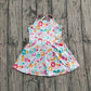 Baby Girl Sleeveless Colorful Leopard Knee Length Yoga Active Dress RTS