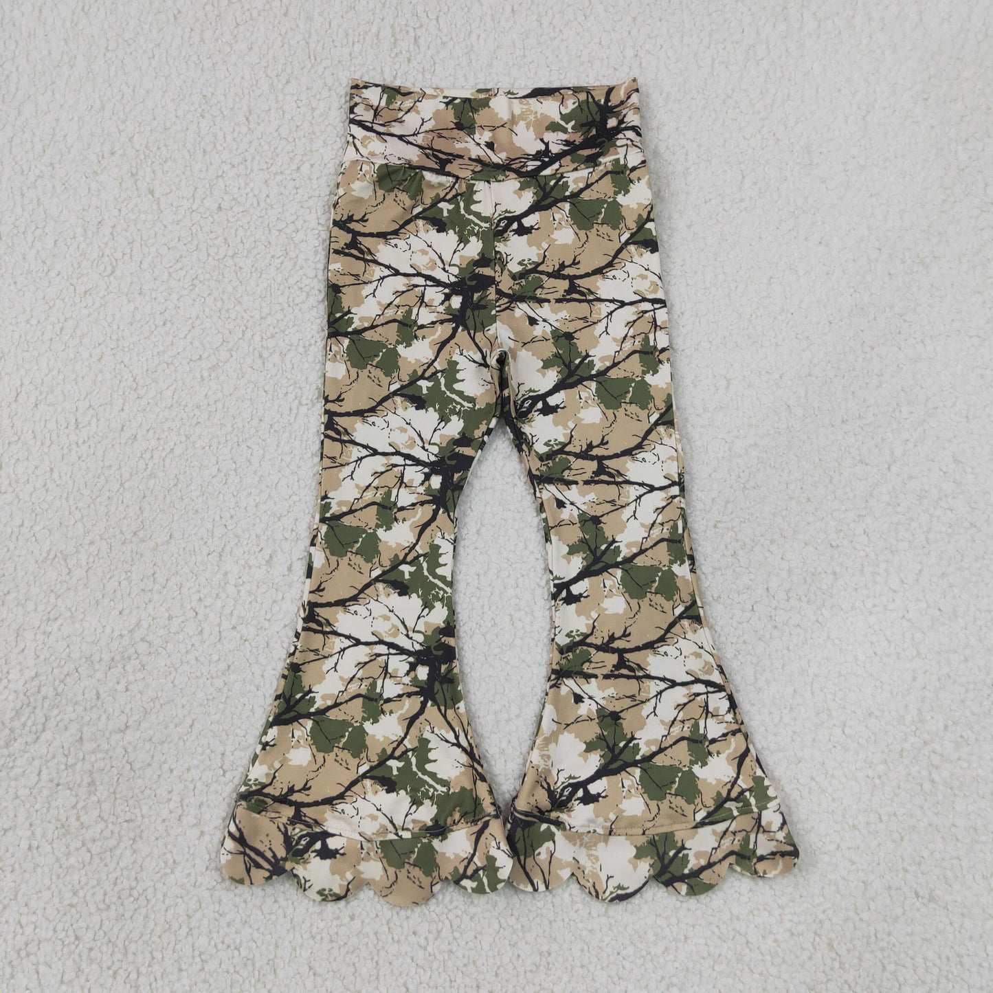 Baby Girls Kids Leaves Scallop Pants Bottoms Southern Camo Clothes RTS