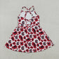 Baby Girls Kids Straps Red Leopard Team Yoga Active Shorts Knee Length Dress RTS