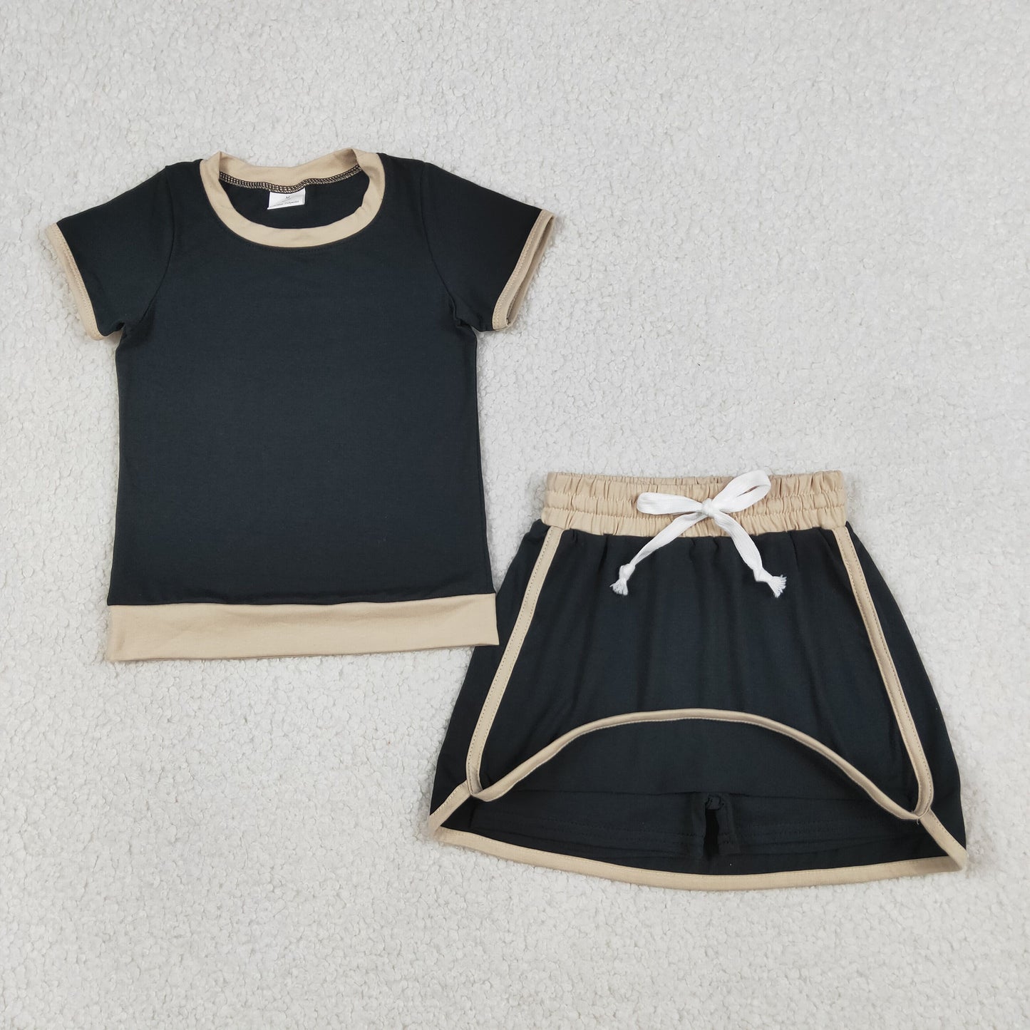 Sibling Baby Girls Kids Short Sleeves Shirts Skirts Shorts Summer Clothes Cotton Sets RTS