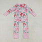 Baby Girl Long Sleeves Colorful Bows Ruffle Zipper Christmas Romper RTS