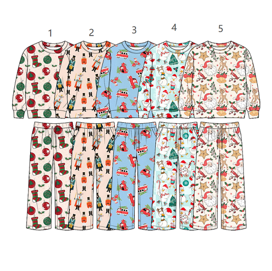 ( Moq 5 Each Style ) Sibling Baby Boys Kids Long Sleeves Shirts Pockets Pants Christmas Sets Clothes
